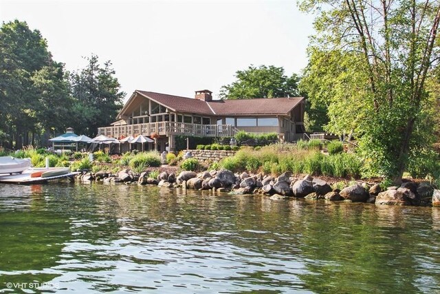 water view with a dock