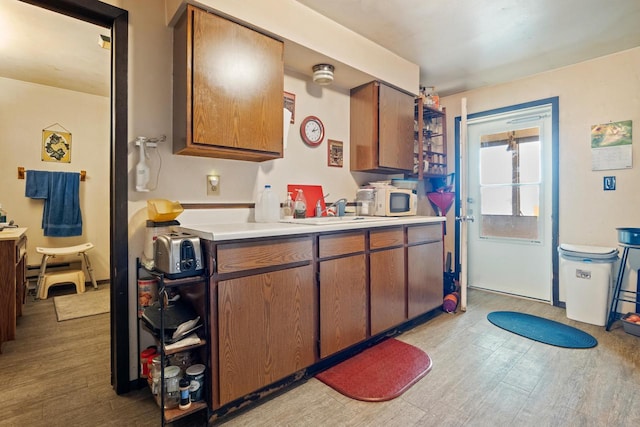 kitchen featuring sink and light wood-type flooring