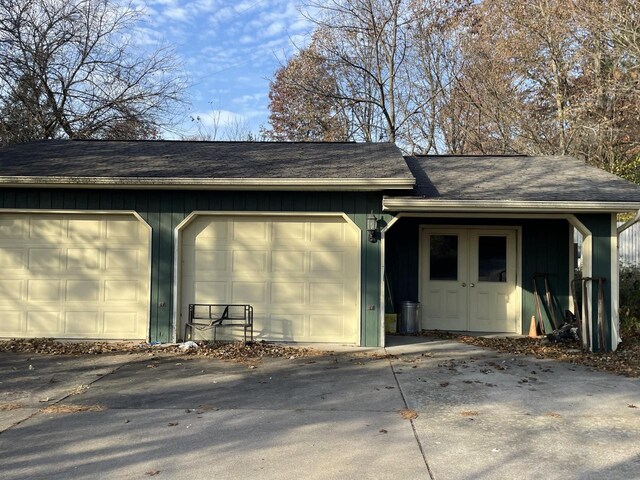 view of garage