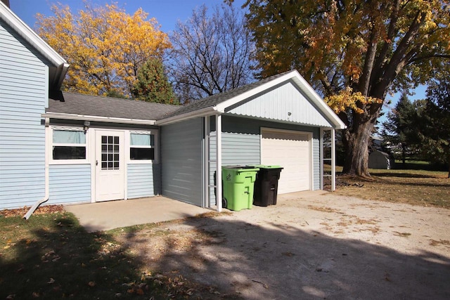 view of garage