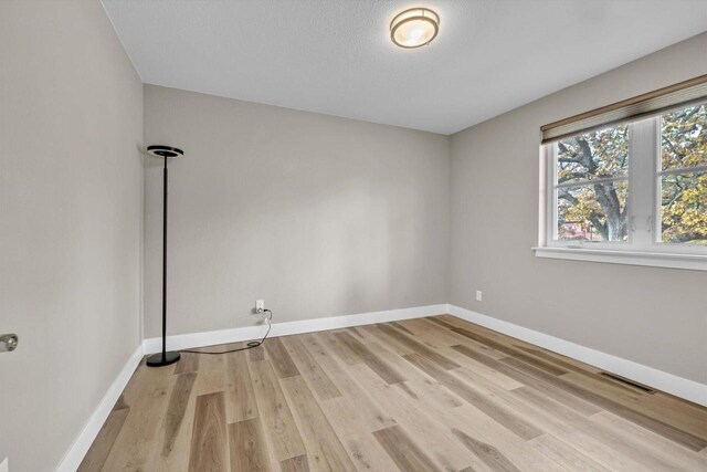 unfurnished room featuring light wood-type flooring