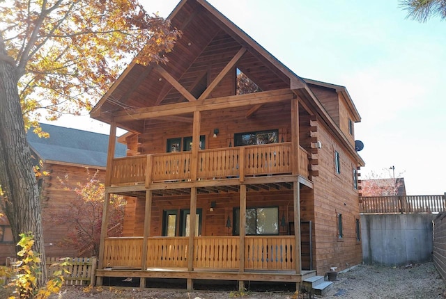 331 Hilltop Ct, Warrens, Warrens, WI 54666 - rear view of house featuring a balcony