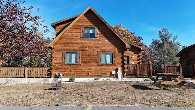 331 Hilltop Ct, Warrens, Warrens, WI 54666 - log cabin with fence and log siding