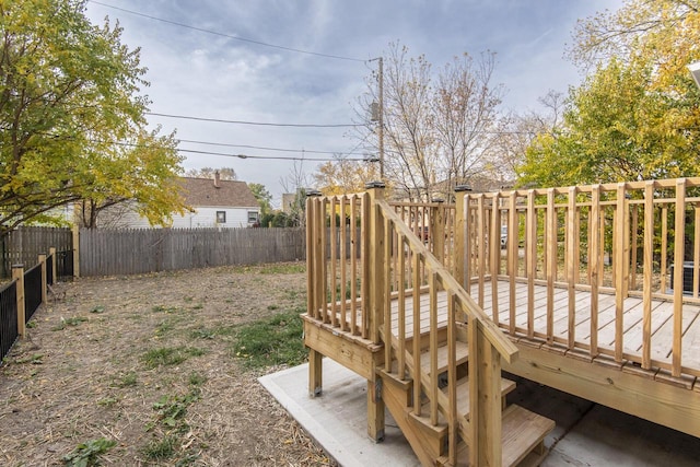 view of yard with a wooden deck