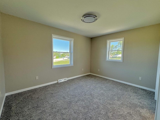 unfurnished room with carpet and plenty of natural light