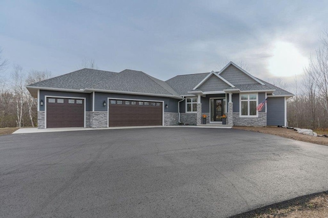 view of front of house with a garage