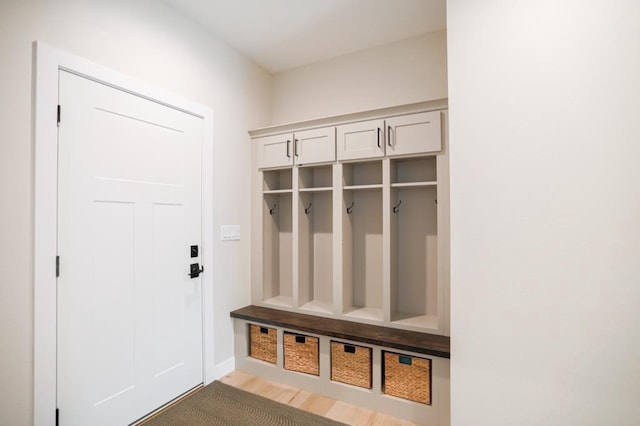 mudroom featuring hardwood / wood-style flooring