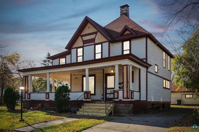 view of front of home with a porch