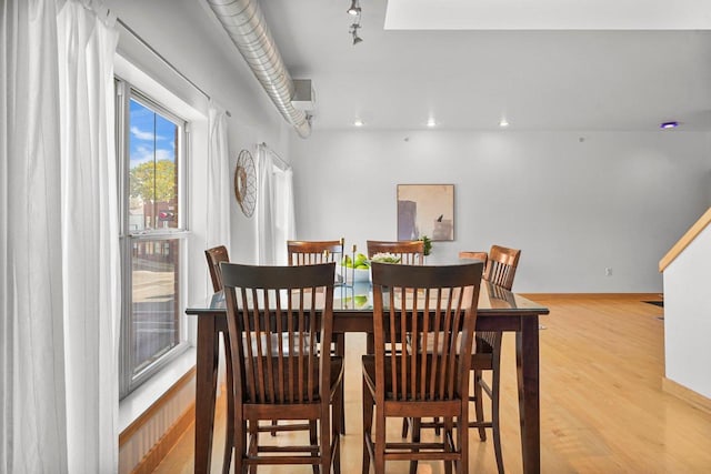 dining area featuring light hardwood / wood-style floors