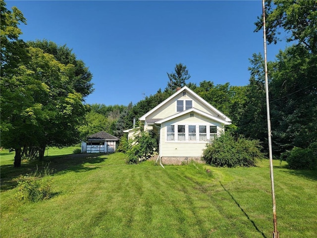 exterior space with a lawn