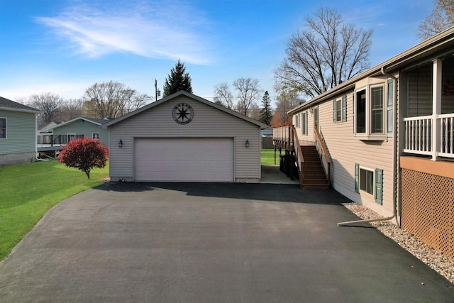 exterior space with an outdoor structure and a garage