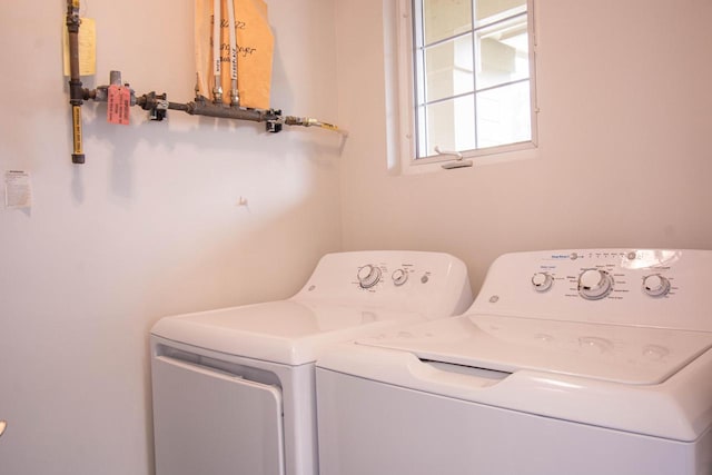 laundry area featuring washing machine and dryer