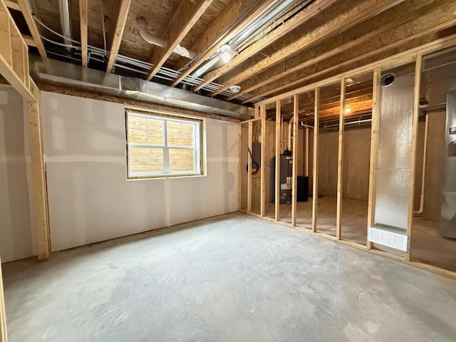 basement with gas water heater