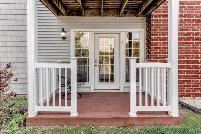 property entrance with french doors