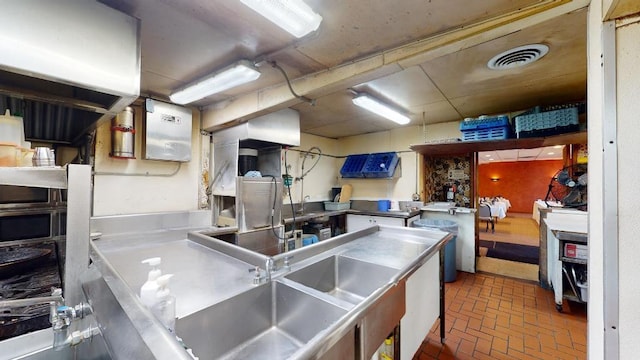 kitchen with stainless steel counters