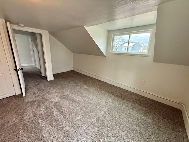 414 8th St, Baraboo, WI 53913 - additional living space with carpet floors, baseboards, and vaulted ceiling