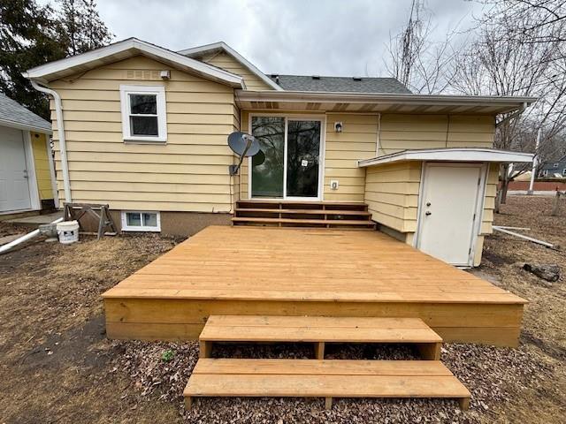414 8th St, Baraboo, WI 53913 - rear view of property with a wooden deck
