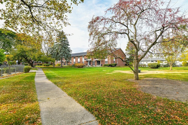 exterior space with a front yard