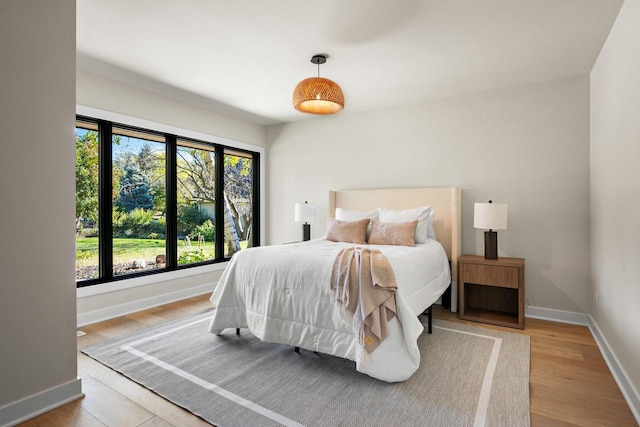 bedroom featuring light hardwood / wood-style flooring