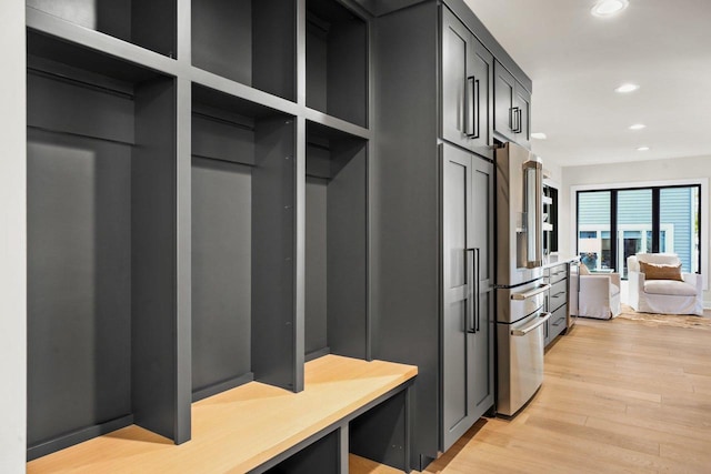 mudroom featuring light hardwood / wood-style floors