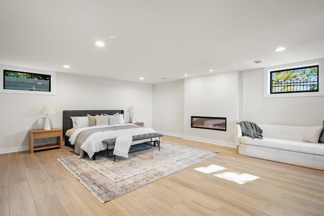 bedroom featuring light hardwood / wood-style flooring