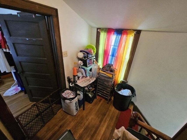 interior space with hardwood / wood-style floors