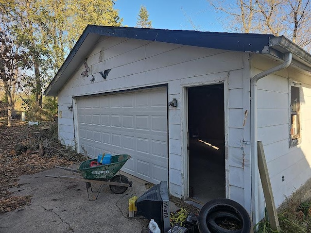 view of garage