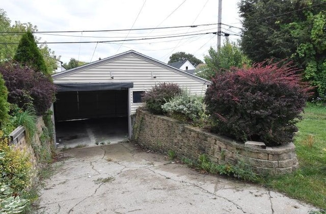 garage with a carport