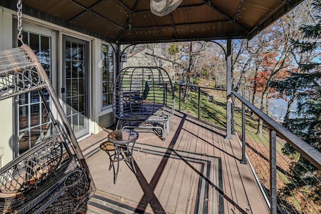 deck featuring a gazebo