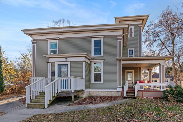 view of front of property with a porch