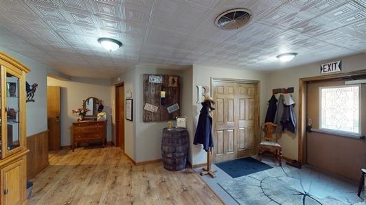 foyer featuring light wood-type flooring