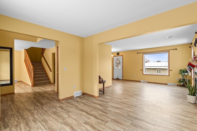 empty room featuring light wood-type flooring