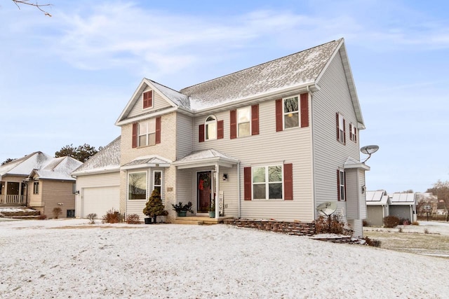 view of front facade featuring a garage