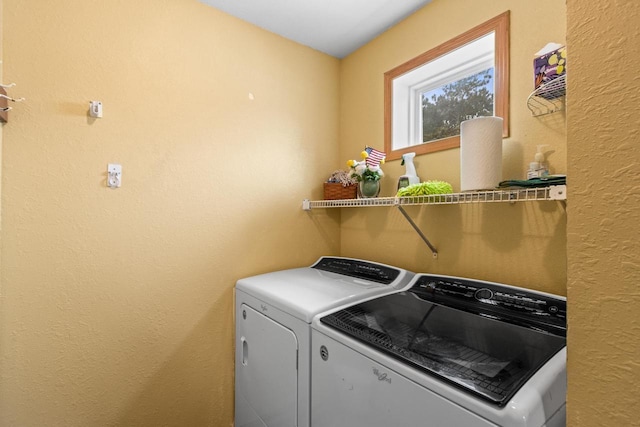 laundry area featuring washer and clothes dryer