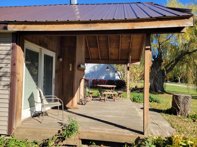 view of patio featuring a gazebo and a wooden deck