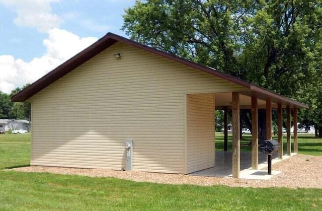 view of property exterior featuring a yard