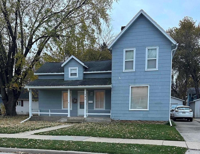 view of front of home featuring covered porch