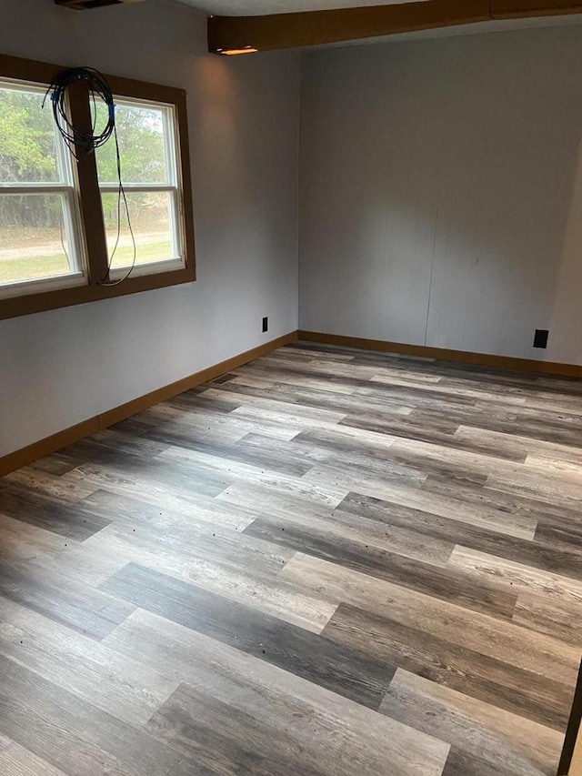 spare room featuring light hardwood / wood-style flooring