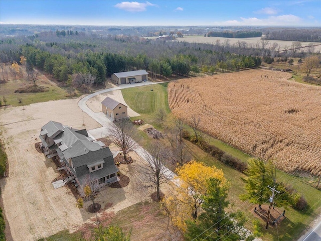 aerial view with a rural view