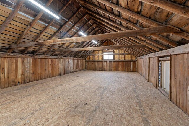 view of unfinished attic