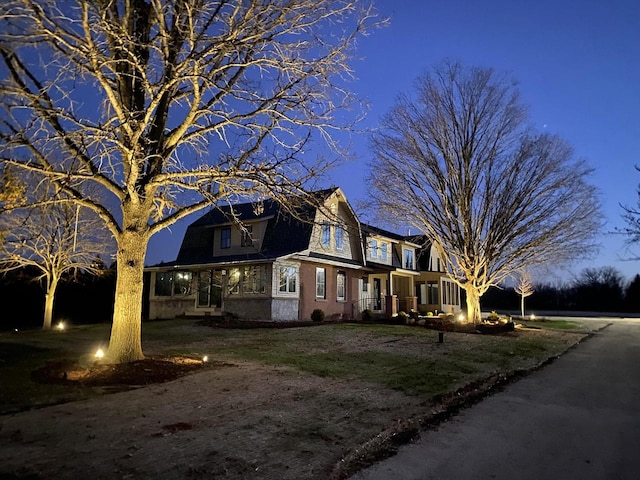 10823 Pleasant Valley Rd, Cedarburg, WI 53012 - view of front of house with a gambrel roof and brick siding