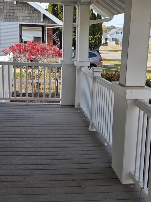 deck featuring a porch