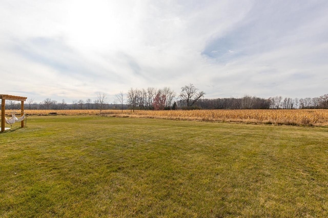 view of yard featuring a rural view