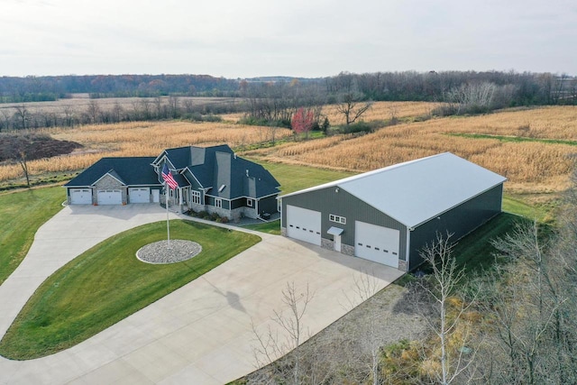 bird's eye view featuring a rural view