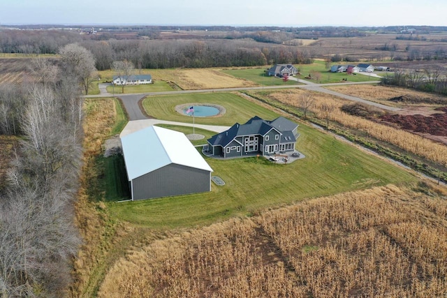 drone / aerial view featuring a rural view