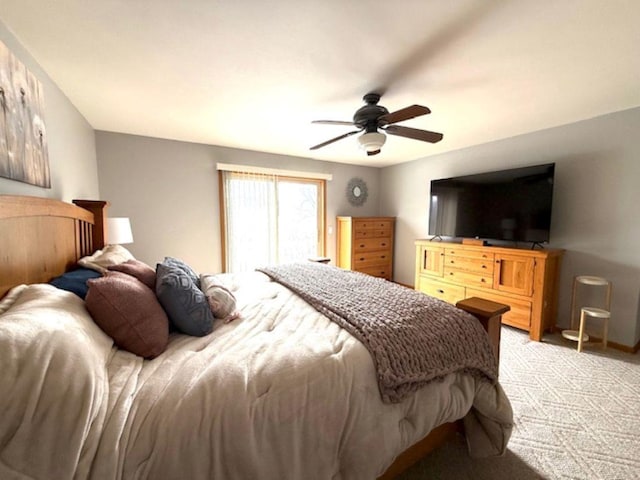 N4266 Cherokee Ct, Markesan, WI 53946 - bedroom featuring light carpet and a ceiling fan