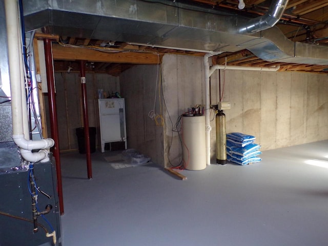 basement with water heater