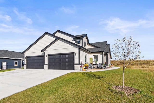 craftsman-style house with a front lawn