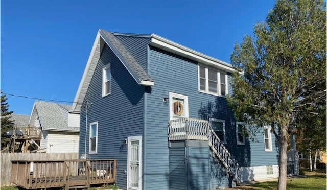 exterior space featuring a deck