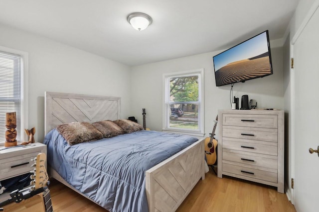 bedroom featuring light hardwood / wood-style flooring